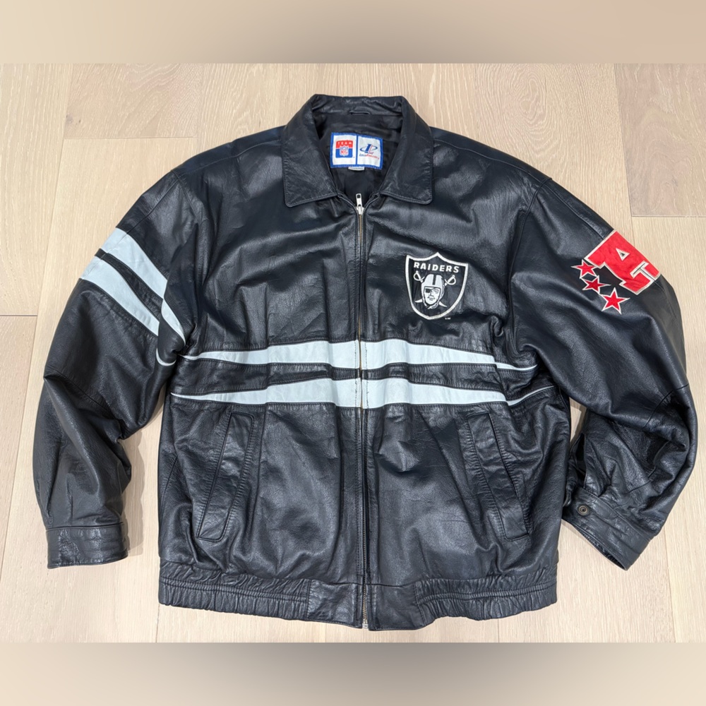 Vintage leather Raiders jacket